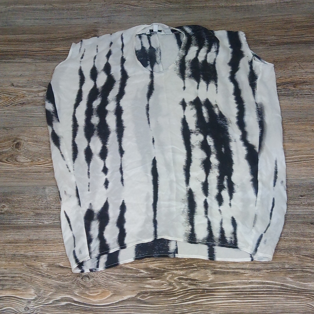 CAbi Tie Dye Silk Flowy Blouse Top